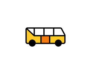 School bus line icon. High quality outline symbol for web design or mobile app. Thin line sign for design logo. Color outline pictogram on white background