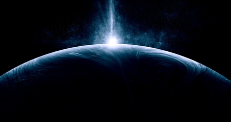 Image of planet in outer space.