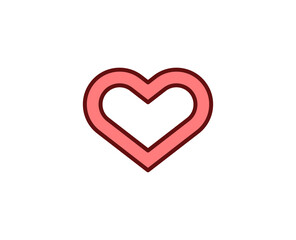 Heart line icon. High quality outline symbol for web design or mobile app. Thin line sign for design logo. Color outline pictogram on white background