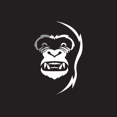HEAD GORILLA MASCOT LOGO SYMBOL VECTOR ILLUSTRATION DESIGN