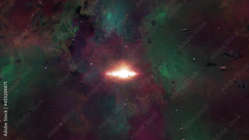 Wall mural nebula travel with star glow background. this clip is a tube galaxy with star glow and light dark de