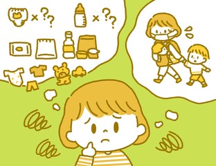 災害時の避難について悩む母親