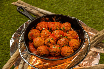 ミートボール料理　Meatball dish with tomato sauce 