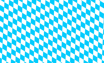 Bavarian lozenge background. Traditional Oktoberfest pattern with blue and white rhombus. Bavaria flag colors. Vector flat illustration. 