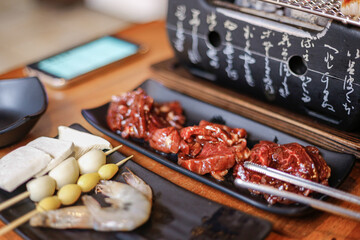 Obraz na płótnie Canvas Japanese style meat roasted Yakitori