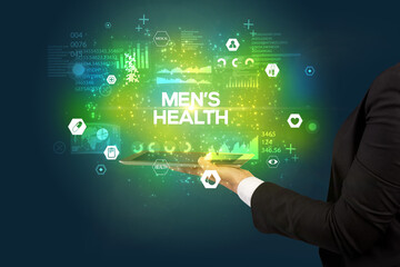 Close-up of a touchscreen with medical inscription concept