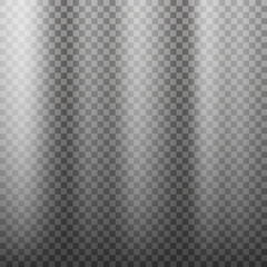 White rays light on transparent background