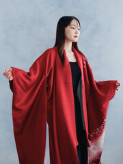和服を着た女性ポートレート