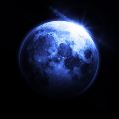 Moon - Elements of this Image Furnished by NASA