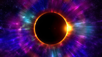 Ringed solar eclipse. Elements of solar eclipse