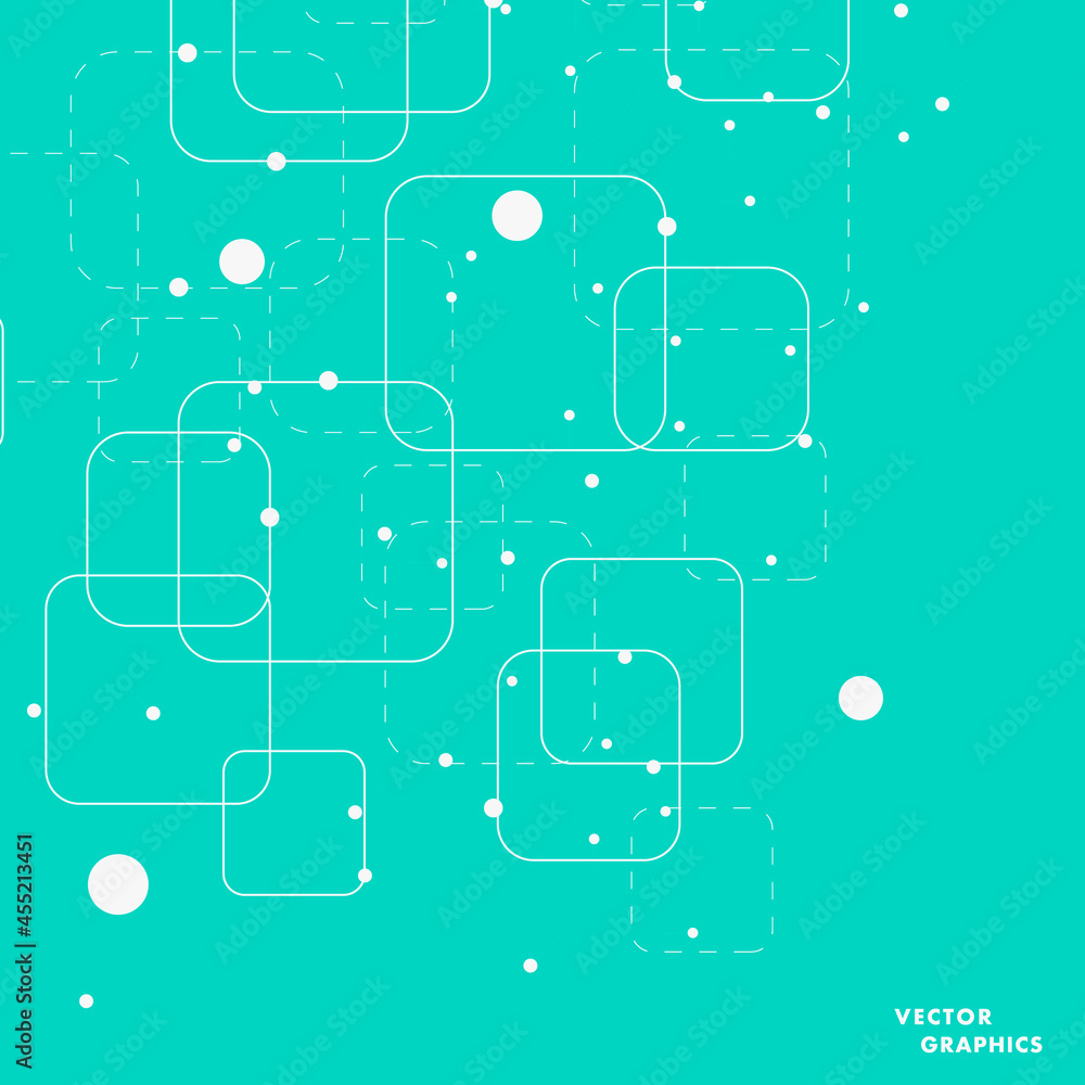 Aufkleber Vector square connected with dots. Technology futuristic mesh. Web style presentation background