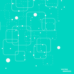 Vector square connected with dots. Technology futuristic mesh. Web style presentation background