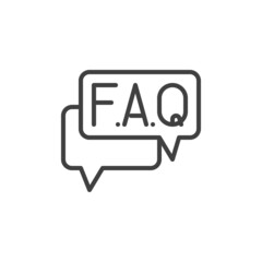 FAQ, question and answer line icon