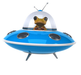 Fun frog- 3D Illustration © Julien Tromeur