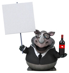 Fun rhinoceros - 3D Illustration