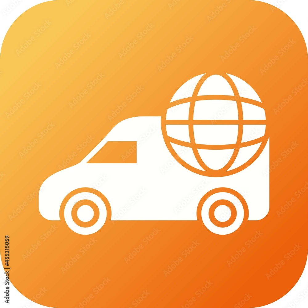 Wall mural unique global delivery vector glyph icon