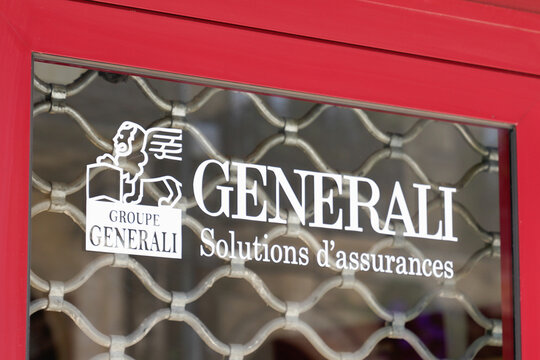 Generali Brand Logo And Sign Text Front Of Agency Bank And Insurance Group Office