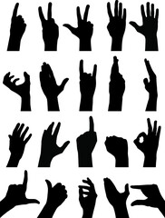 Hand silhouettes