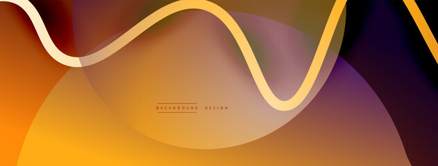 Abstract gradient background with wave line with shadow effect. Geometric composition. 3D shadow effects and fluid gradients