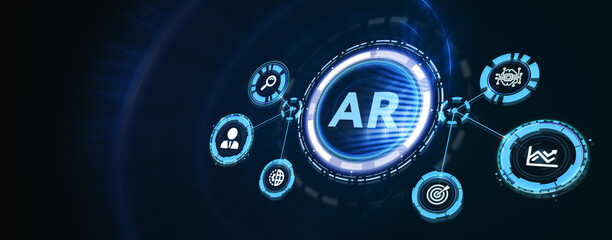 Ar, augmented reality icon. Business, Technology, Internet and network concept. 3d illustration