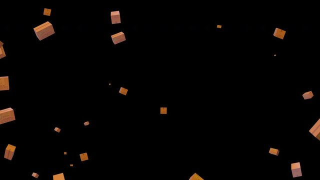 delivery cardboard box particle loop animation