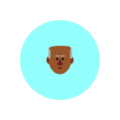 black man face avatar on blue background