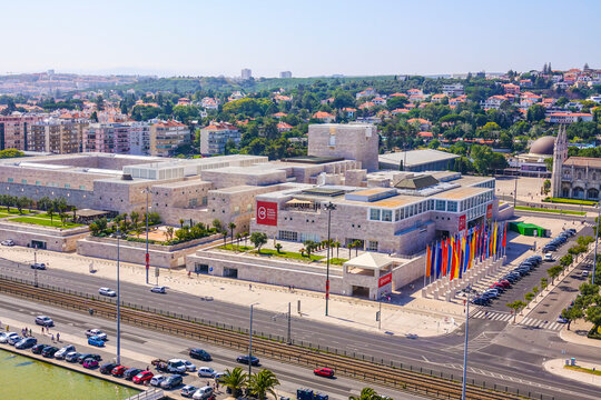 CCB in Lisbon - Cultural Centre of Belem - aerial view - LISBON, PORTUGAL 2017 - LISBON, PORTUGAL 2017