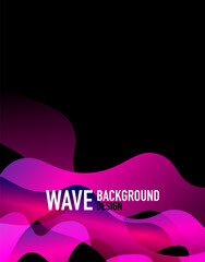 Vertical fluid gradient wave abstract background. Bright color waves in the dark. Vector Illustration For Wallpaper, Banner, Background, Landing Page