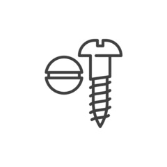 Oval screw line icon