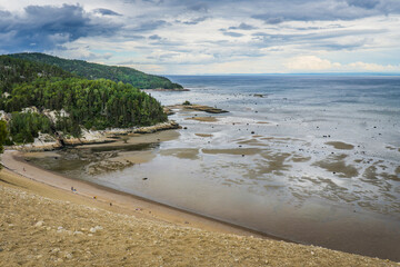 The sand dunes near Tadoussac, in Quebec (Canada), on a cloudy summer day