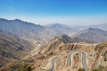 The canyon of Asir region, the view from the viewpoint, Saudi Arabia