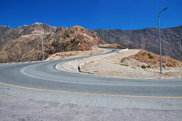 The road in canyon of Asir region, Saudi Arabia
