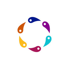 Obraz premium Colorful Creative People Circle, Coworkers, People Union, People Together Sign, Symbol, Logo isolated on White