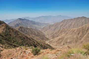 Fototapeta premium The canyon of Asir region, the view from the viewpoint, Saudi Arabia