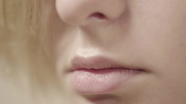 Close-up of beautiful female lips