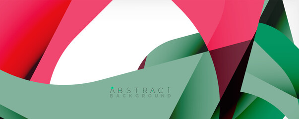 Geometric abstract background - multicolored abstract shapes on white. Vector Illustration For Wallpaper, Banner, Background, Landing Page