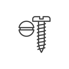 Wood screw line icon