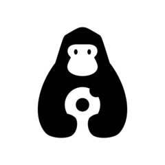 gorilla donuts negative space logo vector icon illustration