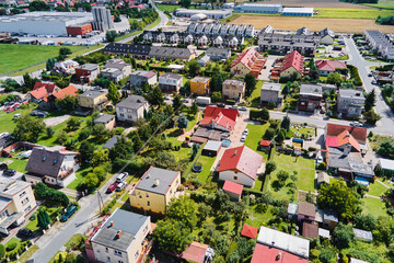 Aerial View of modern residential district in Europe city