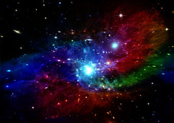 galaxy in a free space. 3D rendering