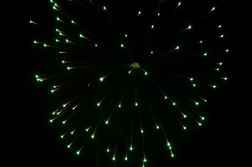 Fototapeta premium Colorful fireworks over city at night.