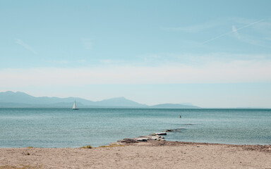 la plage de Préverenges, lac léman