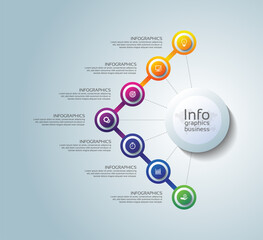 Obraz premium Presentation business infographic template circle colorful with 7 step