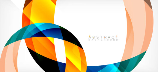 Geometric abstract background. Circle created with overlapping color shapes. Vector Illustration For Wallpaper, Banner, Background, Landing Page