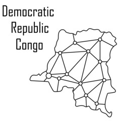 Democratic Republic Congo map icon, vector illustration in black isolated on white background.