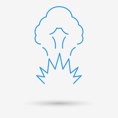Explosion icon with shadow. Vector illustration.