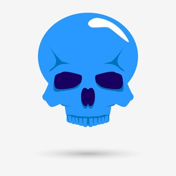Skull icon with shadow. Vector illustration.
