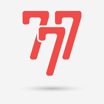 777 icon with shadow. Vector illustration.