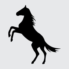 Fototapeta na wymiar Horse Silhouette, Horse Isolated On White Background