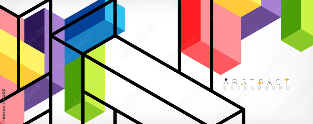 Poster abstract background. 3d cubes, cubic elements and blocks. techno or business concept for wallpaper, 